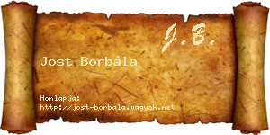 Jost Borbála névjegykártya